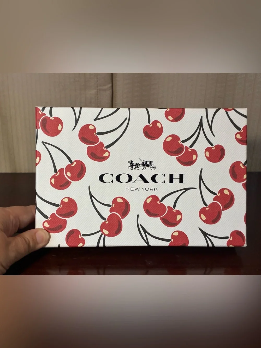 Coach Cherry Print Zip Wristlet